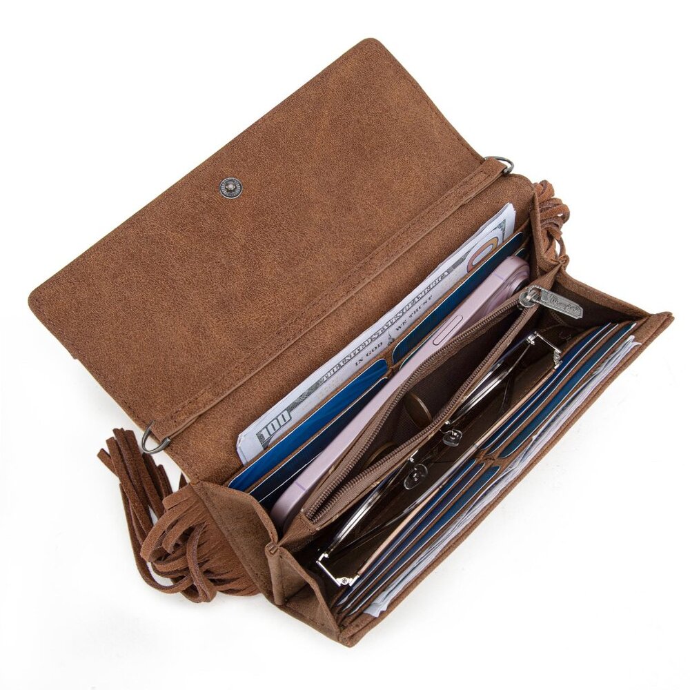 Wrangler Aztec Fringe Crossbody Wallet - Picture 6 of 9